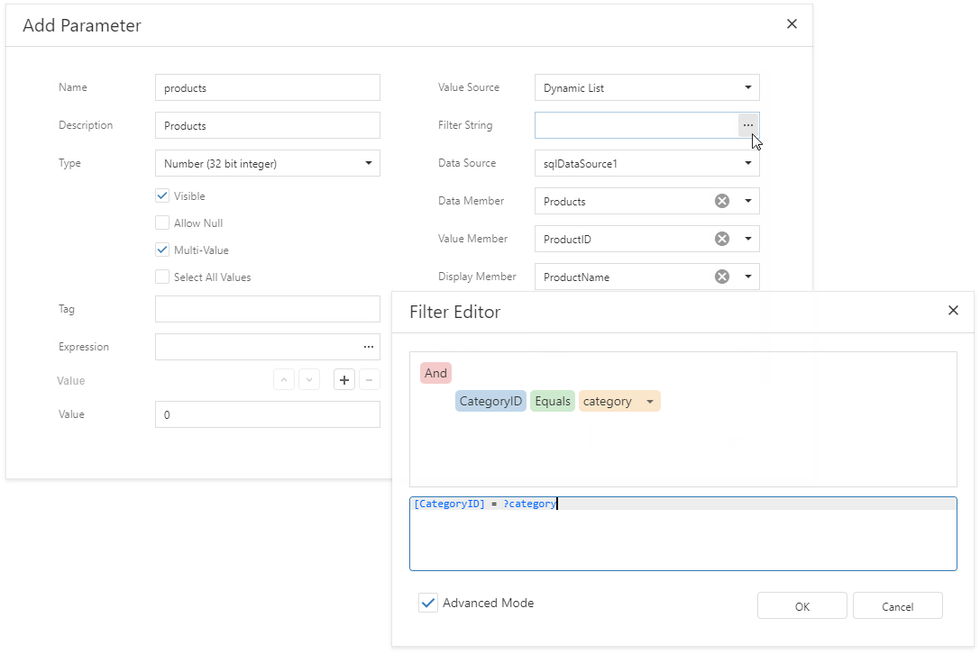 Specify Filter String