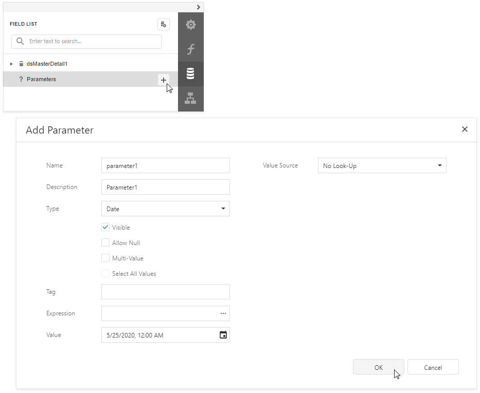 Field List - Add Parameter