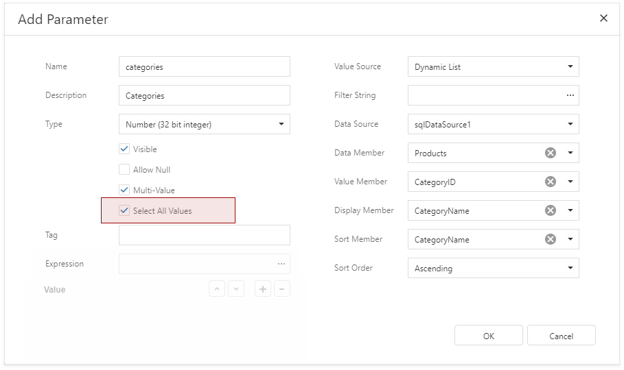 Select All Multi-Value Parameter Values